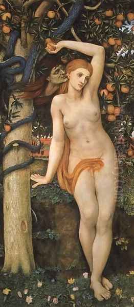 Eve Tempted Oil Painting by John Roddam Spencer Stanhope