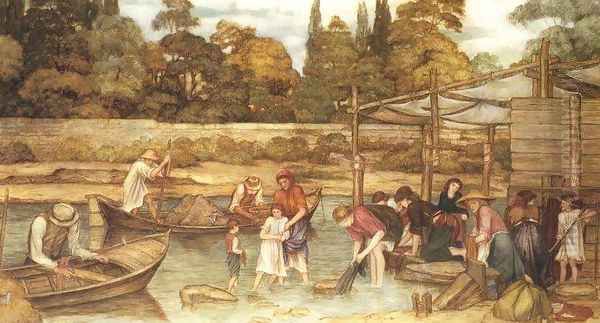 The Washing Place Oil Painting by John Roddam Spencer Stanhope