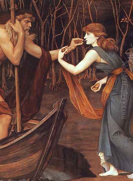 Psyche & Charon Oil Painting by John Roddam Spencer Stanhope