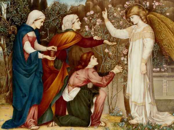 Why seek ye the living among the dread? St Luke, Chapter XIV, verse 5 Oil Painting by John Roddam Spencer Stanhope