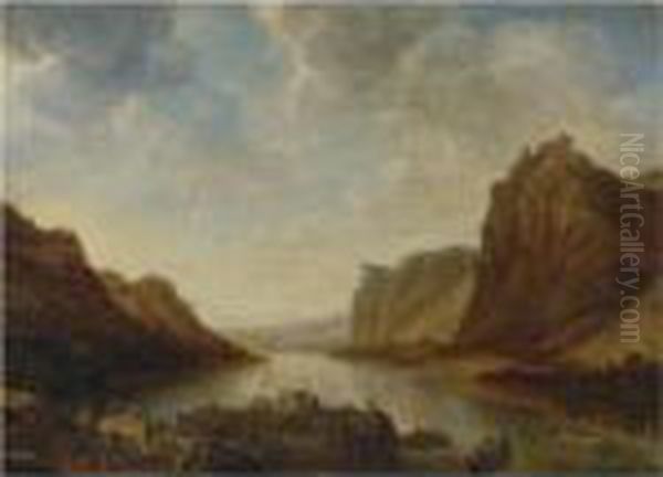 A View Of The Rhine Near Hammerstein Oil Painting by Herman Saftleven