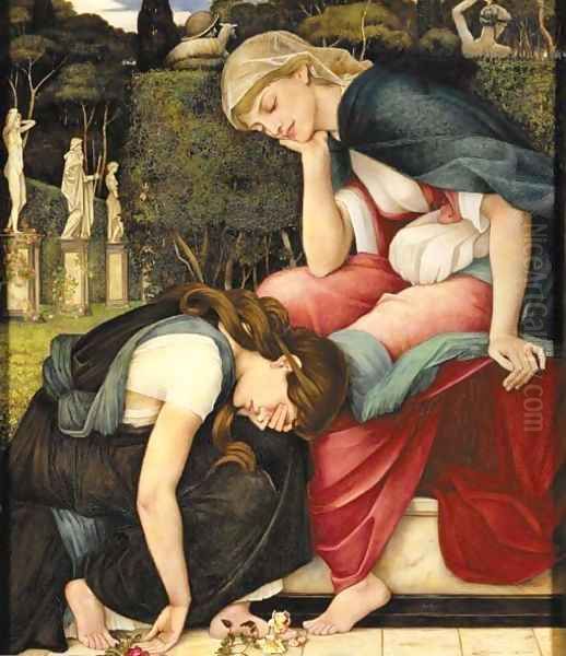 Patience on a Monument smiling at Grief Oil Painting by John Roddam Spencer Stanhope