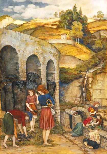 Charcoal Thieves Oil Painting by John Roddam Spencer Stanhope