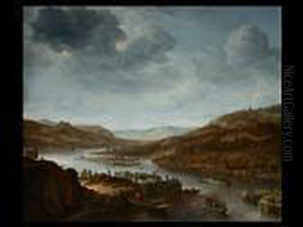 Rheinlandschaft Oil Painting by Herman Saftleven