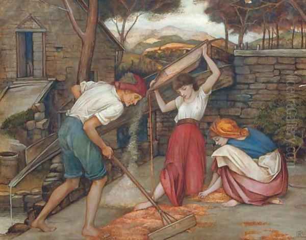 Winnowing Oil Painting by John Roddam Spencer Stanhope