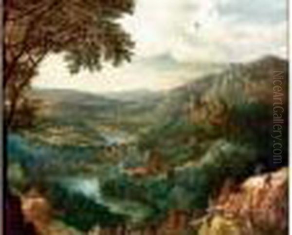 Vue Du Rhin Oil Painting by Herman Saftleven