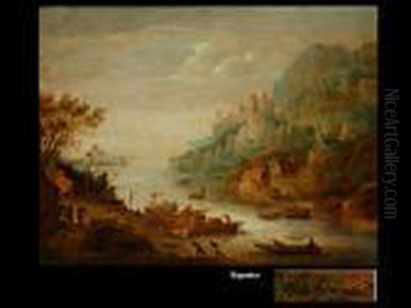 Hollandisches Fantasie-landschaftsbild Oil Painting by Herman Saftleven