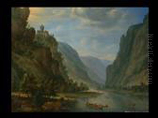 Rheinlandschaft Oil Painting by Herman Saftleven