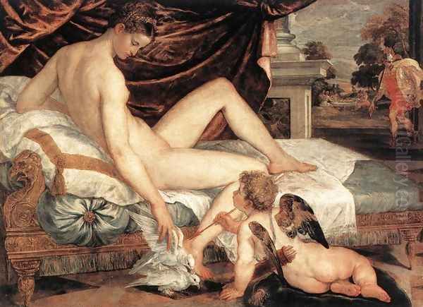 Venus and Cupid c. 1560 Oil Painting by Lambert Sustris