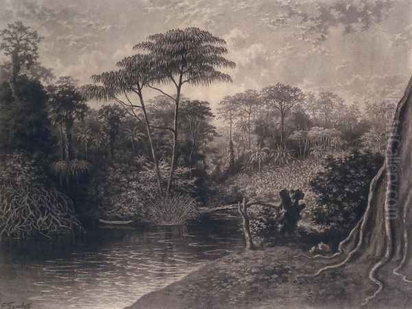 View of the Cameroon River, Ambes Bay, Africa, 1877 Oil Painting by Emma Sandys