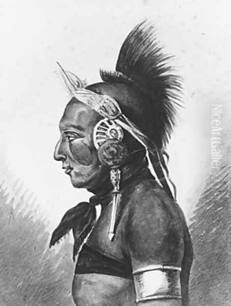 An Osage Warrior Oil Painting by Pavel Petrovich Svinin