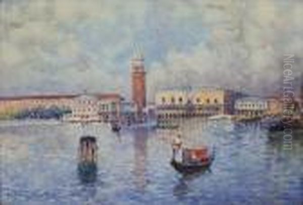 Venedig - Dogenpalast Und Campanile Von San Giorgio Aus Oil Painting by Paolo Sala