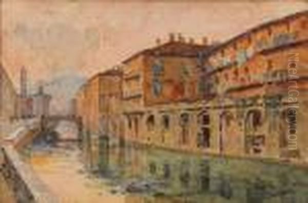 I Navigli Oil Painting by Paolo Sala