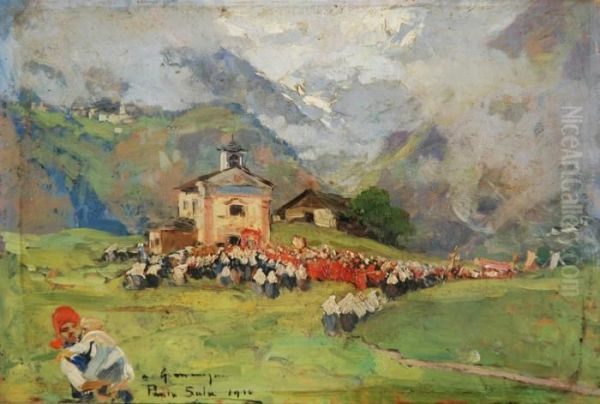 Sagra In Montagna Oil Painting by Paolo Sala