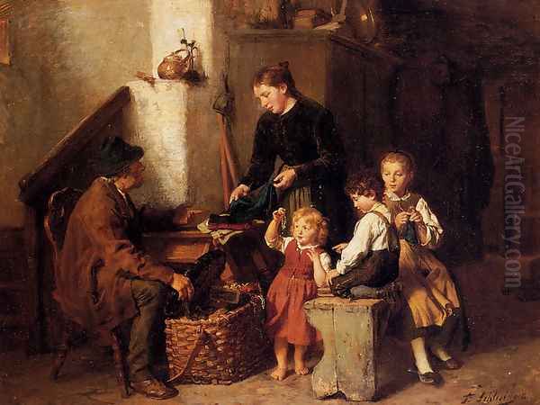 The Peddler's Wares Oil Painting by Felix Schlesinger