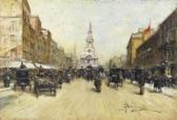 St. Mary-le-strand, London Oil Painting by Paolo Sala