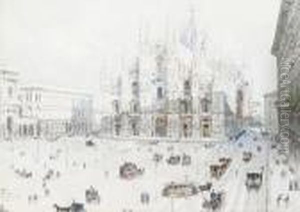 Piazza Duomo, Milan Oil Painting by Paolo Sala