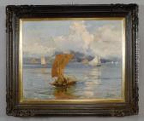 In Barca Sul Lago Maggiore Oil Painting by Paolo Sala