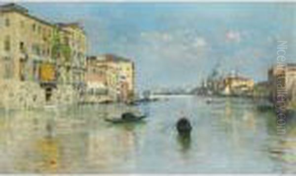 The Grand Canal By Santa Maria Della Salute Oil Painting by Paolo Sala