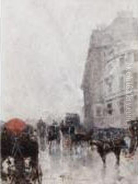 London Street Scene Oil Painting by Paolo Sala