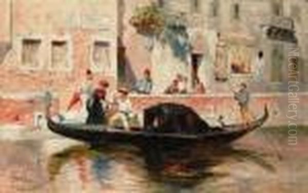 In Gondola A Venezia Oil Painting by Paolo Sala