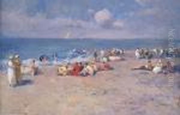 Beach Scene Oil Painting by Paolo Sala