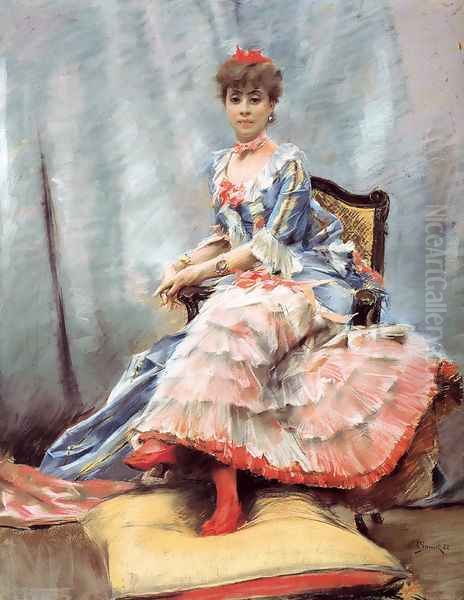 Portrait Of Laure Hayman Oil Painting by Julius LeBlanc Stewart