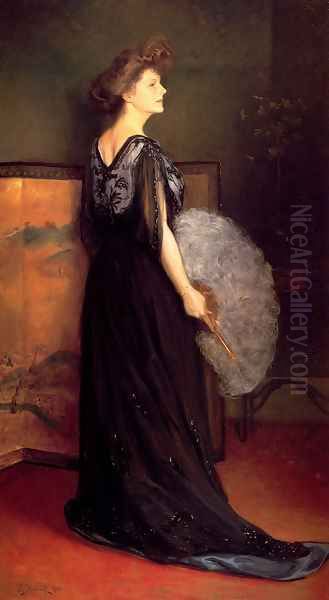 Portrait Of Mrs. Francis Stanton Blake Oil Painting by Julius LeBlanc Stewart