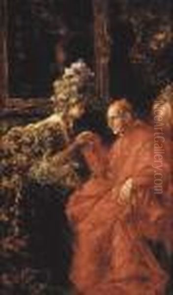 The Cardinal's Visit Oil Painting by Juan Pablo Salinas Y Teruel