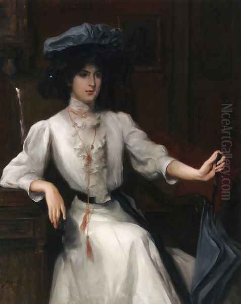 Portrait of a Woman Oil Painting by Julius LeBlanc Stewart