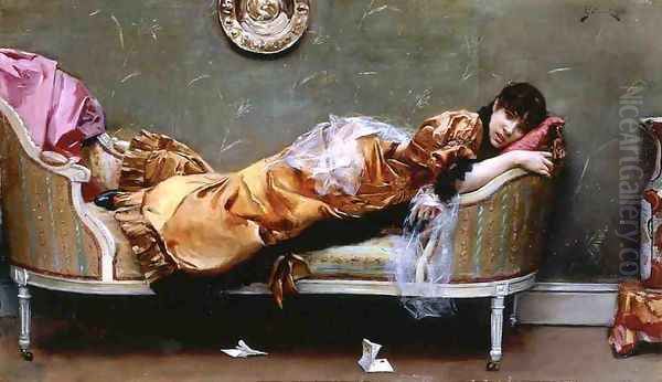 Reclining Woman Oil Painting by Julius LeBlanc Stewart