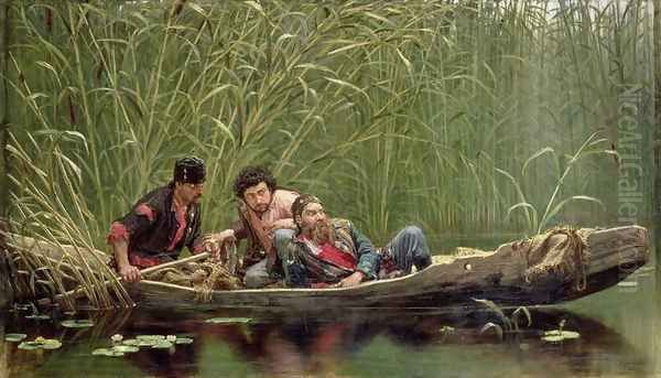 Suspicious People, 1882 Oil Painting by Konstantin Apollonovich Savitsky