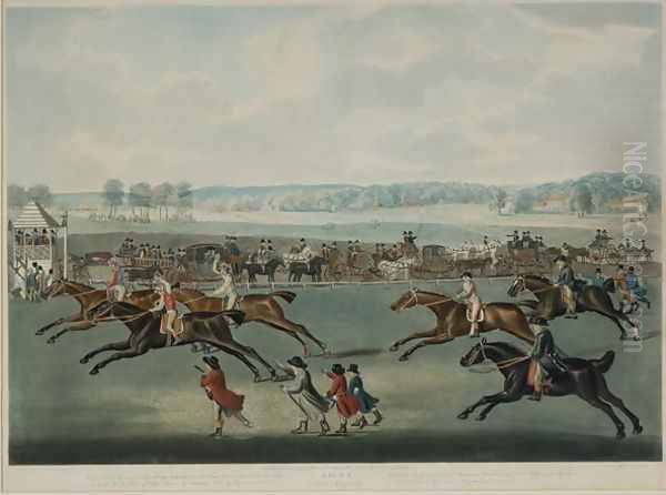 Ascot - Oatlands Sweepstakes, engraved by J.W. Edy fl. 1780-1820, published in 1792 Oil Painting by John Nost Sartorius