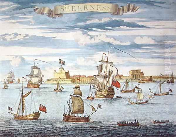 Sheerness, Kent, engraved by Johannes Kip 1652-1722 Oil Painting by Isaac Sailmaker