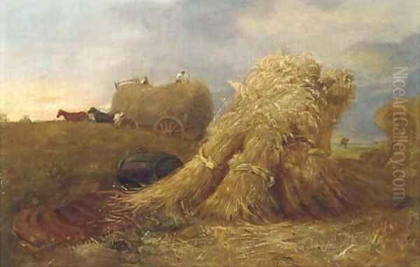 Haymaking Oil Painting by James Stark