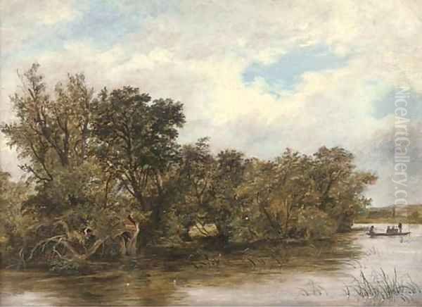 Magpie Island, Henley on Thames Oil Painting by James Stark