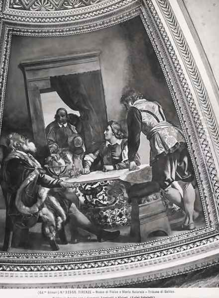 Galileo Galilei 1564-1642 in Arcetri with his pupils, Evangelista Torricelli 1608-47 and Vincenzo Viviani 1622-1703 from the Tribune of Galileo Oil Painting by Luigi Sabatelli