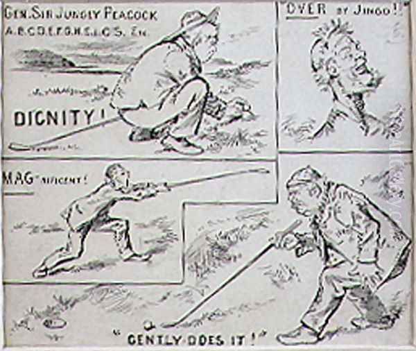 Golfing Moves, illustration from Graphic magazine, pub. c.1870 Oil Painting by Henry Sandercock