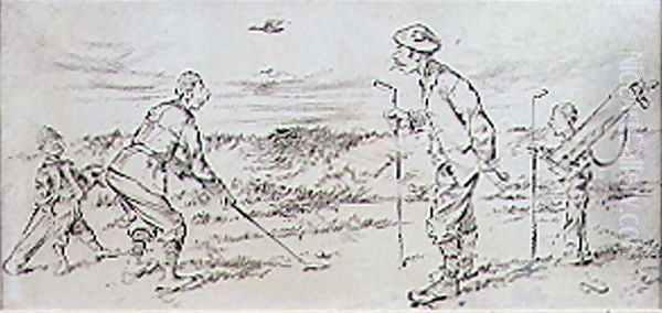 Bunkered, illustration from Graphic magazine, pub. c.1870 Oil Painting by Henry Sandercock