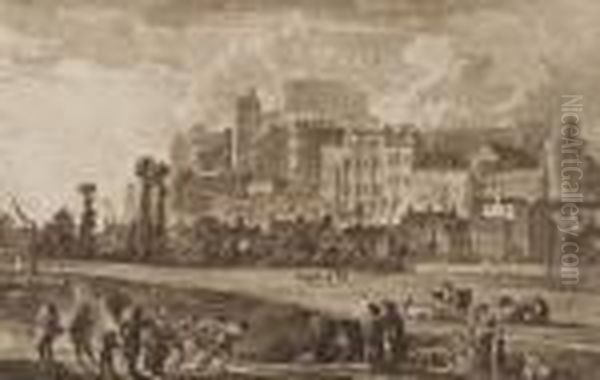 Views Of Windsor Castle Oil Painting by Paul Sandby