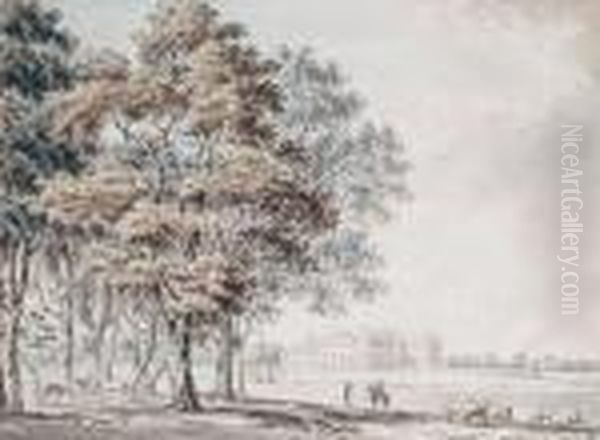 View Of Wynnstay, The Seat Of Sir Williamwynn Oil Painting by Paul Sandby