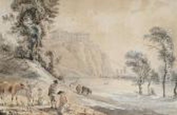 Nottingham Castle Oil Painting by Paul Sandby