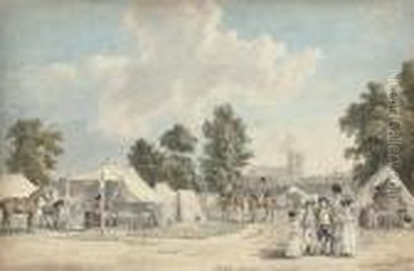 The Encampment, St James's Park, London Oil Painting by Paul Sandby