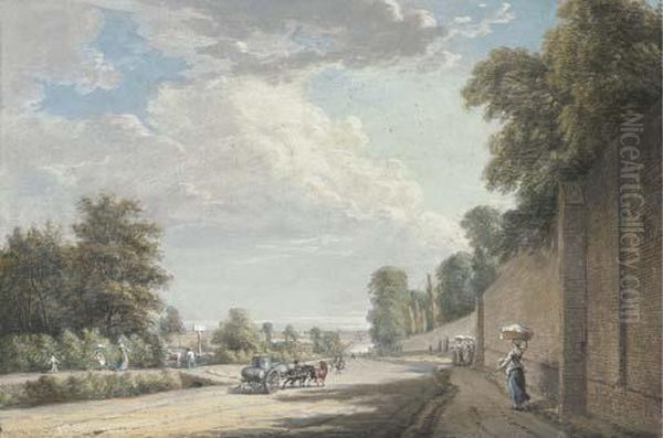 The Bayswater Road, Paddington Oil Painting by Paul Sandby