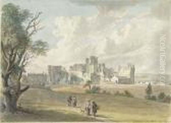 Middleham Castle, Yorkshire Oil Painting by Paul Sandby