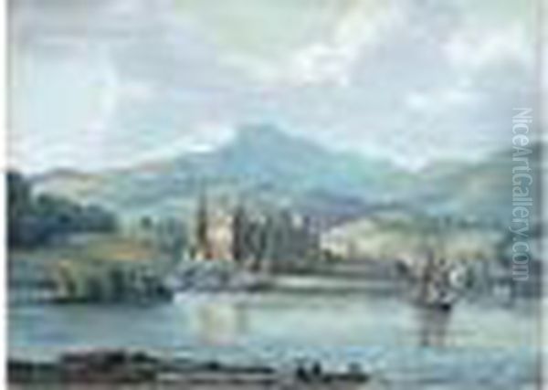 View Of Conway Castle, North Wales Oil Painting by Paul Sandby