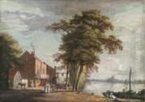 The Spread Eagle Tavern, Millbank Oil Painting by Paul Sandby