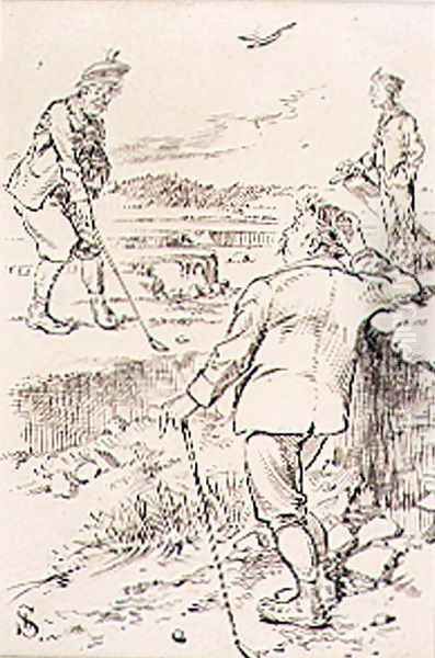 The Winning Golfer, illustration from Graphic magazine, pub. c.1870 Oil Painting by Henry Sandercock