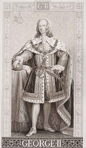 George II 1683-1760 from Illustrations of English and Scottish History Volume II Oil Painting by Enoch Seeman