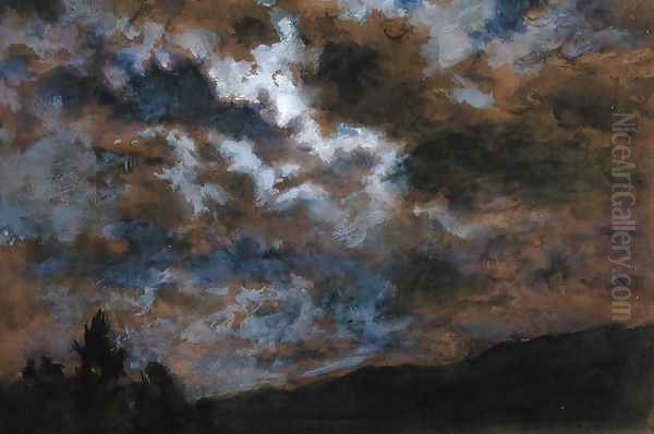 A Darkening Sky Oil Painting by Joseph Arthur Palliser Severn